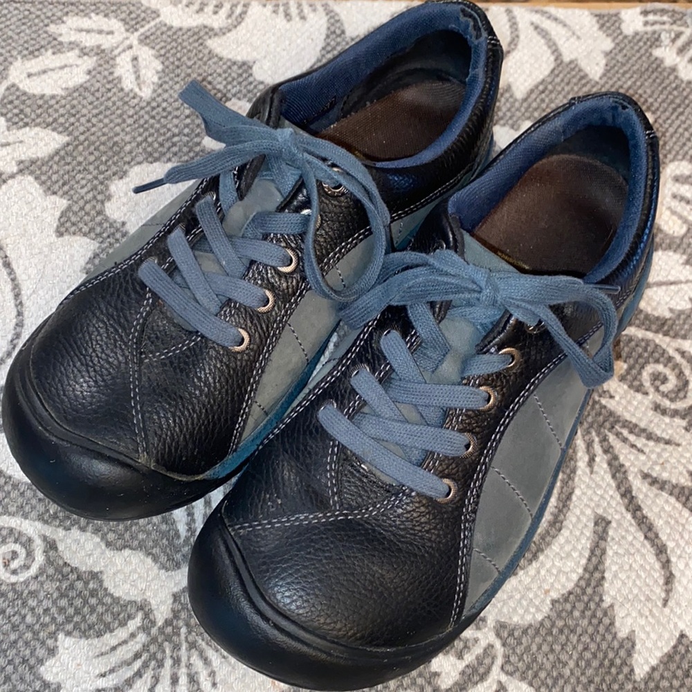 Keen Presideo loafers! Blue/green/black leather 8.5/39